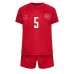 Denmark Joakim Maehle #5 Replica Home Minikit World Cup 2022 Short Sleeve (+ pants)